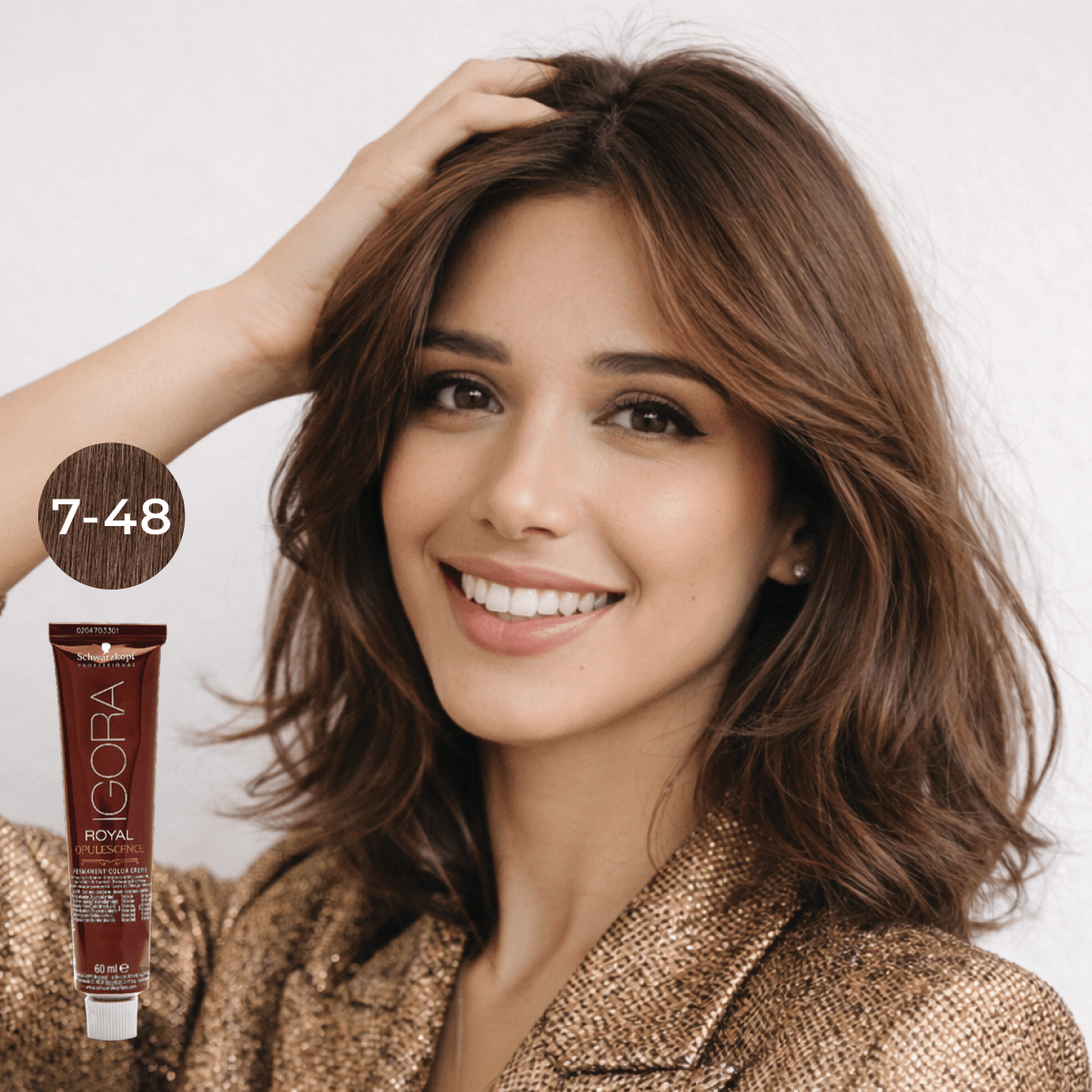 Schwarzkopf - Igora Royal_Igora Royal Opulescence 7 - 48 Medium Blonde Beige Red_Cosmetic World