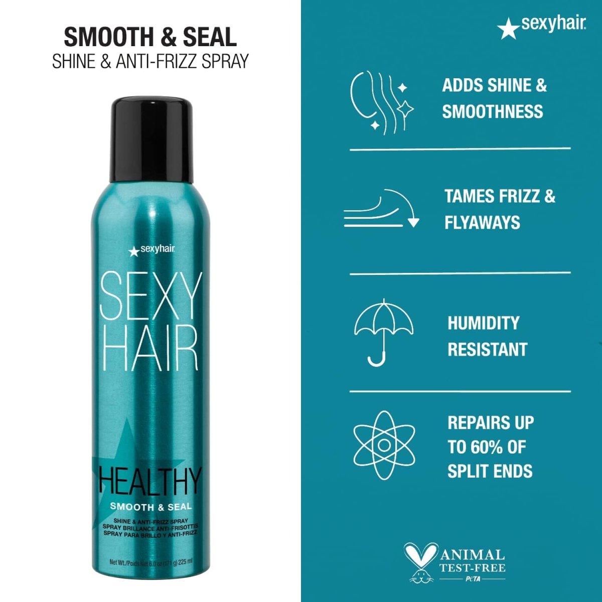 SEXY HAIR_Healthy Smooth & Seal Shine & Anti - Frizz Spray_Cosmetic World