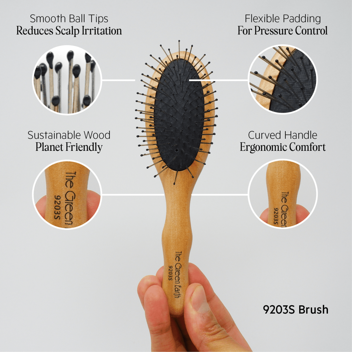 THE GREEN EARTH_Wire Hair Brush 9203S 2"/5cm_Cosmetic World