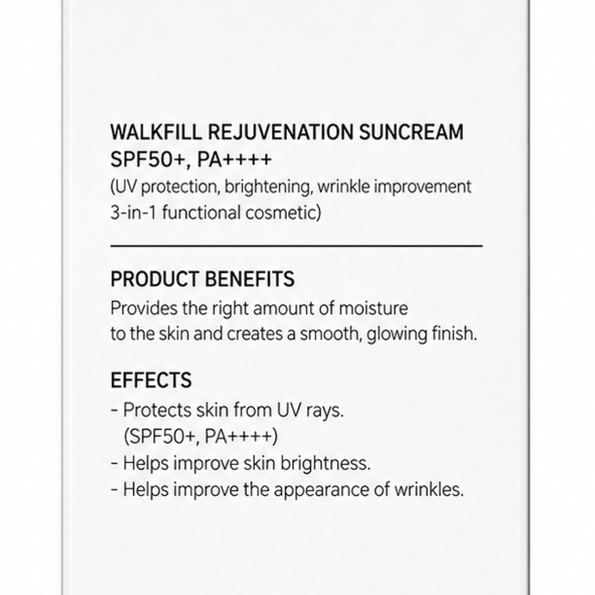 Walkfill_Rejuvenation Sun Cream SPF50+ PA++++_Cosmetic World