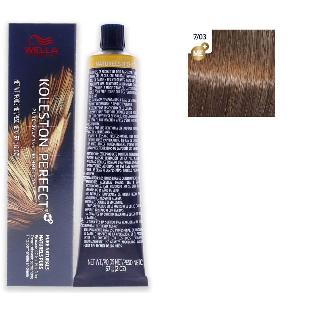 WELLA - KOLESTON PERFECT_Koleston Perfect Me+ 7/03 Medium Blonde / Natural Gold_Cosmetic World