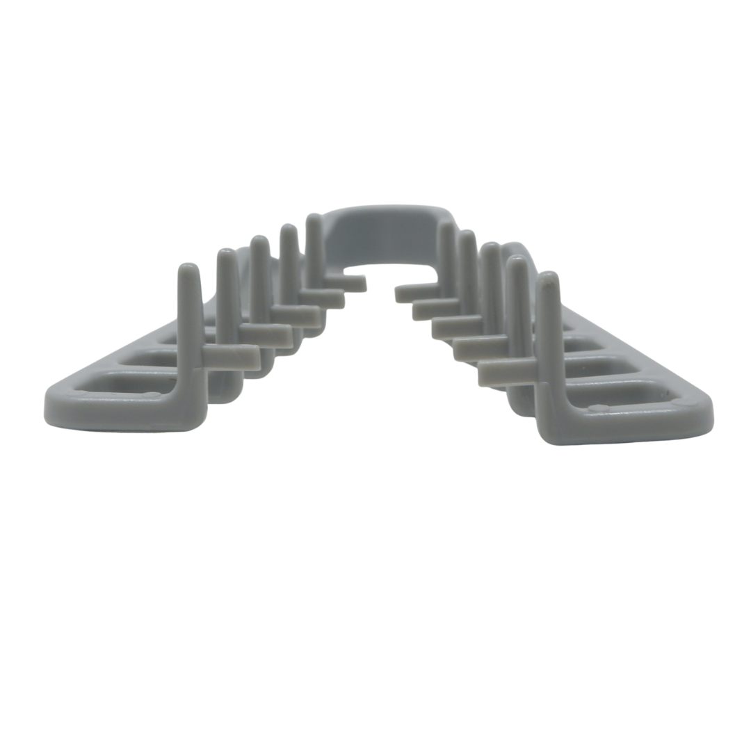 Peine voluminizador de textura de dientes anchos, color gris.