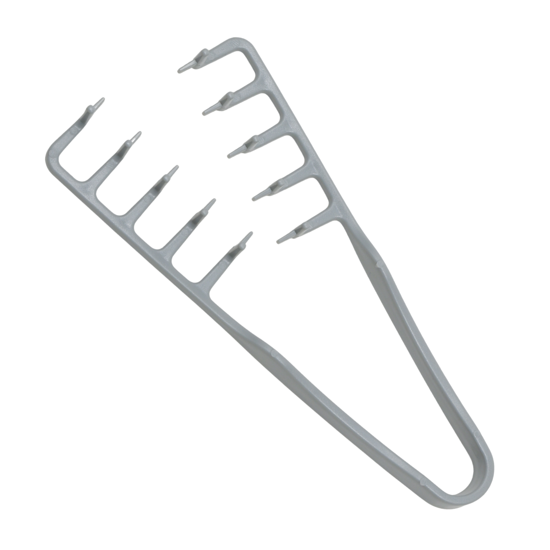 Peine voluminizador de textura de dientes anchos, color gris.