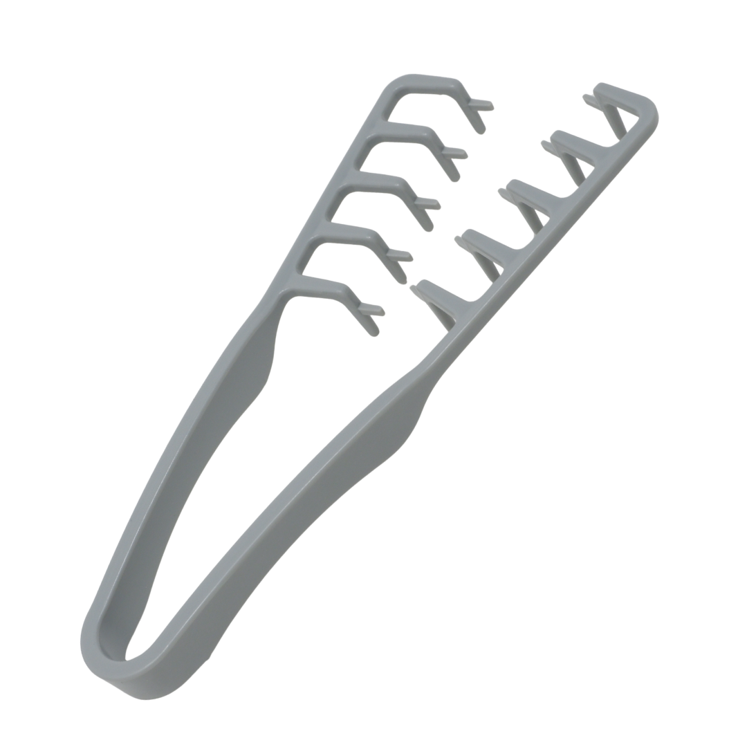 Peine voluminizador de textura de dientes anchos, color gris.