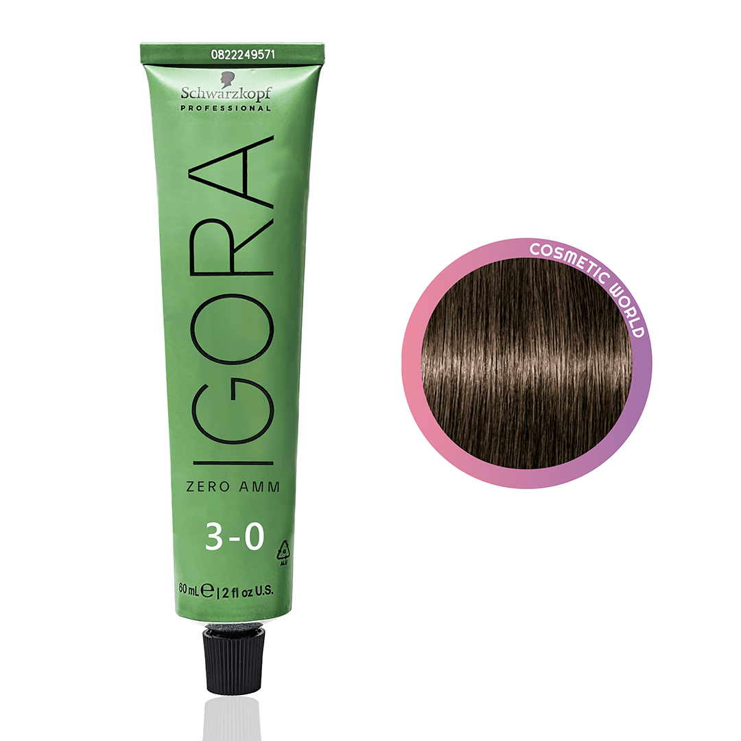 SCHWARZKOPF - IGORA ZERO AMM_Zero Amm 3 - 0 Dark Brown Natural_Cosmetic World