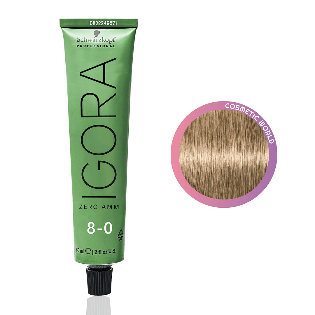 SCHWARZKOPF - IGORA ZERO AMM_Zero Amm 8 - 0 Light Blonde Natural_Cosmetic World