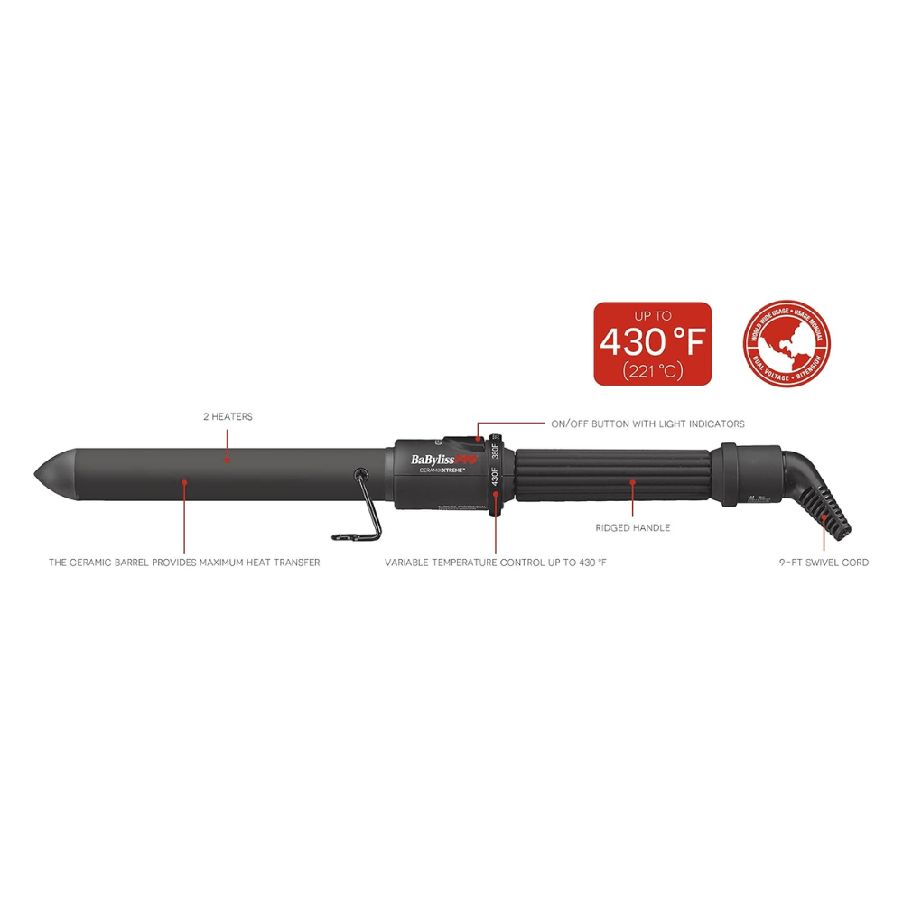 BABYLISS PRO_Ceramix Xtreme Curling Wand 1"_Cosmetic World