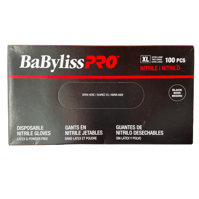 BABYLISS PRO_Disposable Black Nitrile Gloves Box of 100_Cosmetic World