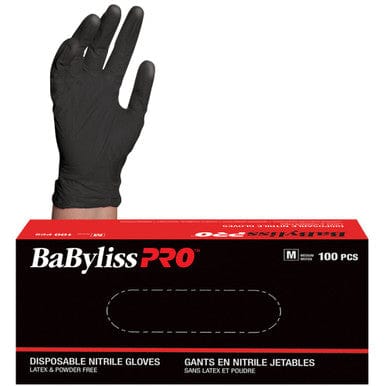 BABYLISS PRO_Disposable Black Nitrile Gloves Box of 100_Cosmetic World