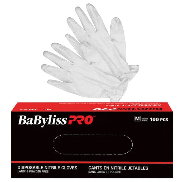 BABYLISS PRO_Disposable White Nitrile Gloves Box of 100_Cosmetic World
