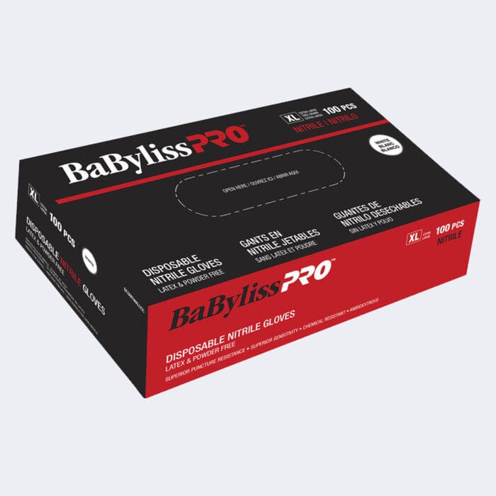 BABYLISS PRO_Disposable White Nitrile Gloves Box of 100_Cosmetic World