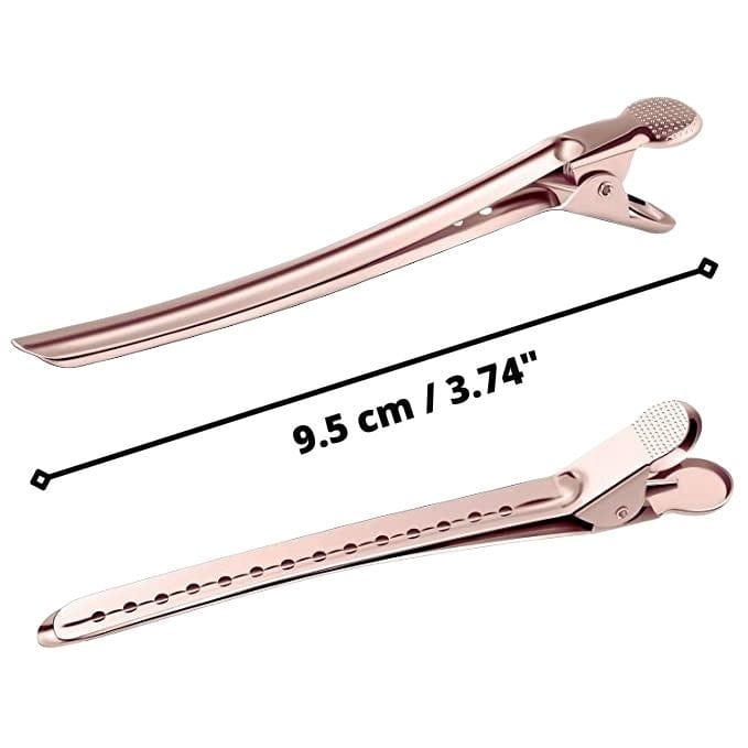 MOON COLLECTION_Duckbill hair clips steel 9.5cm/3.75" - 12 pieces (Gold)_Cosmetic World