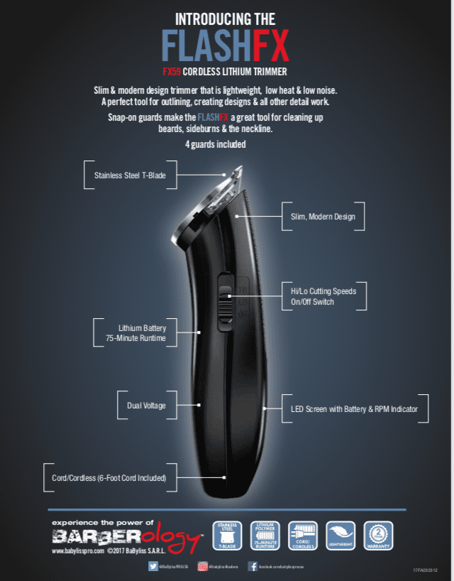 BABYLISS PRO_Flash FX Cordless Lithium Trimmer_Cosmetic World