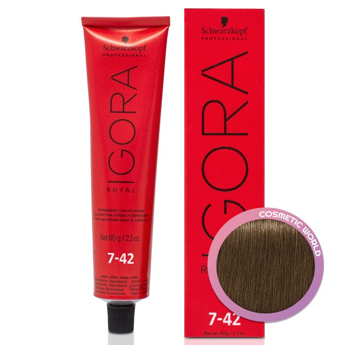 SCHWARZKOPF - IGORA ROYAL_Igora Royal 7-42 Medium Blonde Beige Ash_Cosmetic World