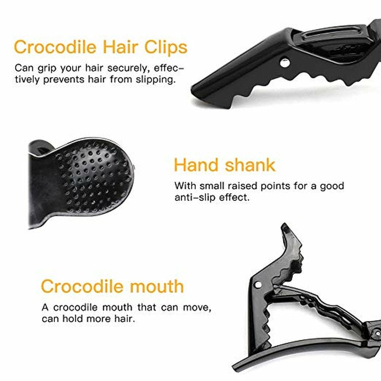 Cosmetic World_Large Alligator Crocodile hair clips 11.5 cm / 4.52" - (6 pieces)_Cosmetic World