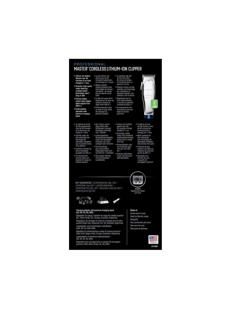 ANDIS_Master Cordless Lithium-Ion Clipper_Cosmetic World
