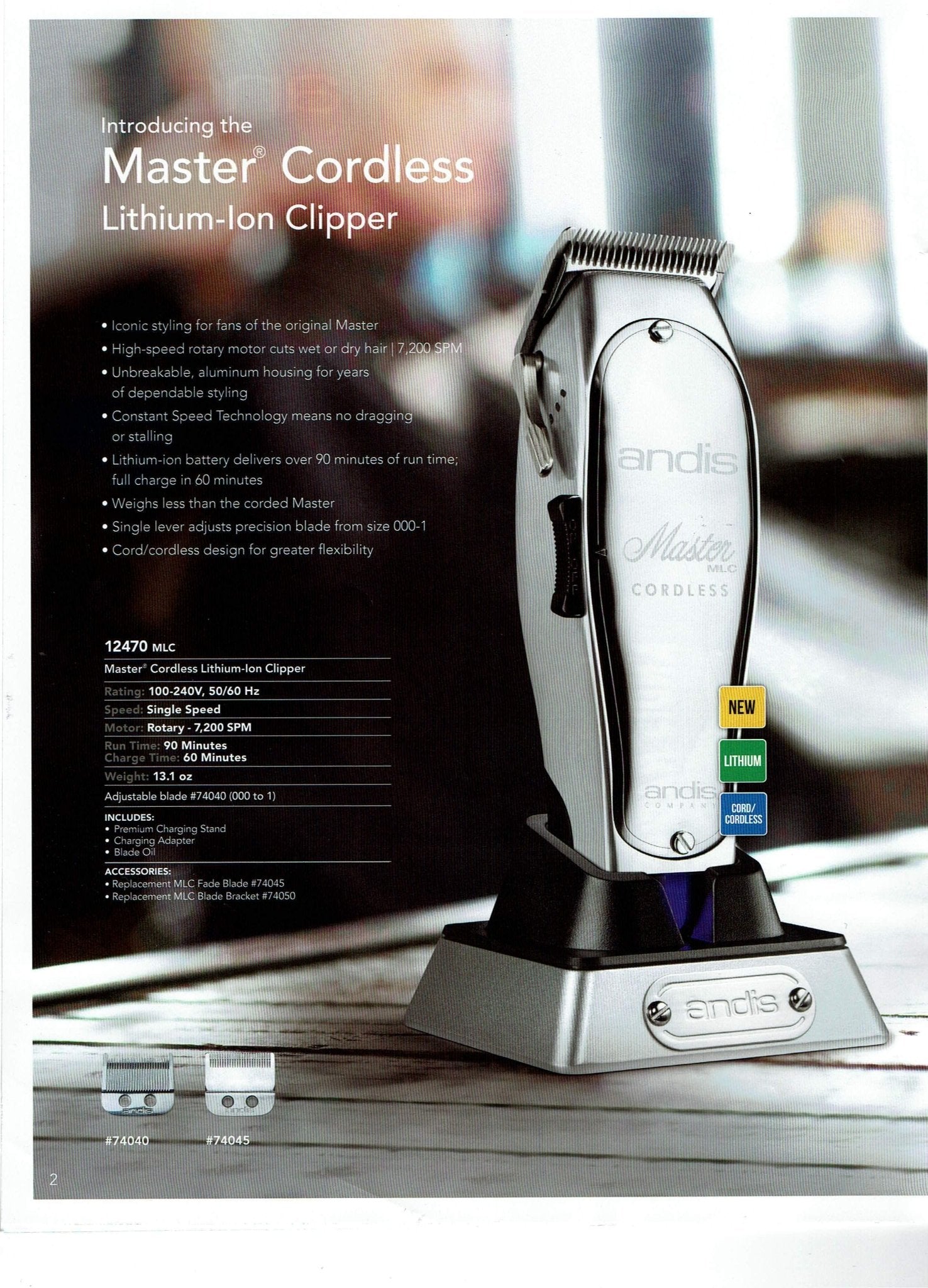 andis Master アンディス マスター　コードレス　クリッパー 楽天市場】送料無料！andis アンディス マスターコードレス