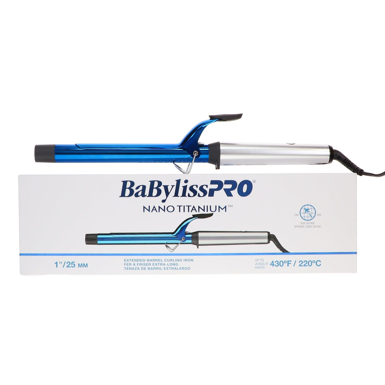BABYLISS PRO_Nano Titanium 1"/25mm Extended Barrel Curling Iron BNTW100XLUC_Cosmetic World