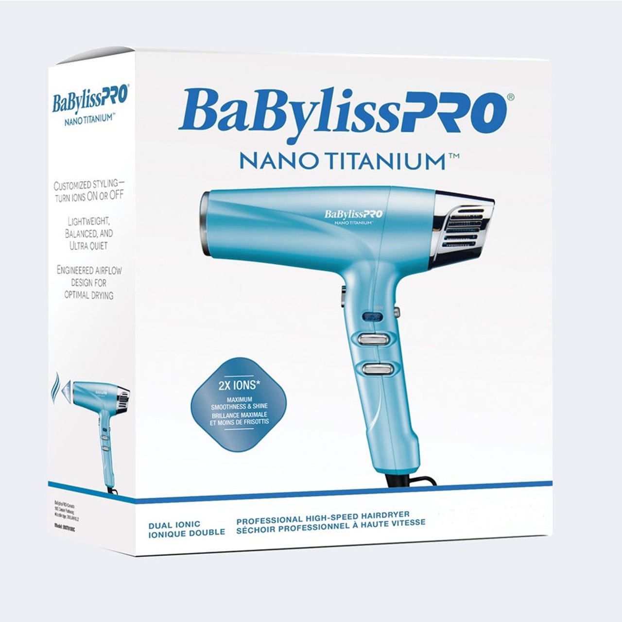 BABYLISS PRO_Nano Titanium Professional High Speed Dual Ionic Hairdryer_Cosmetic World