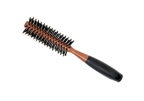 NP GROUP_Natural wood & boar bristle round brush 9" long/1/2" barrel_Cosmetic World