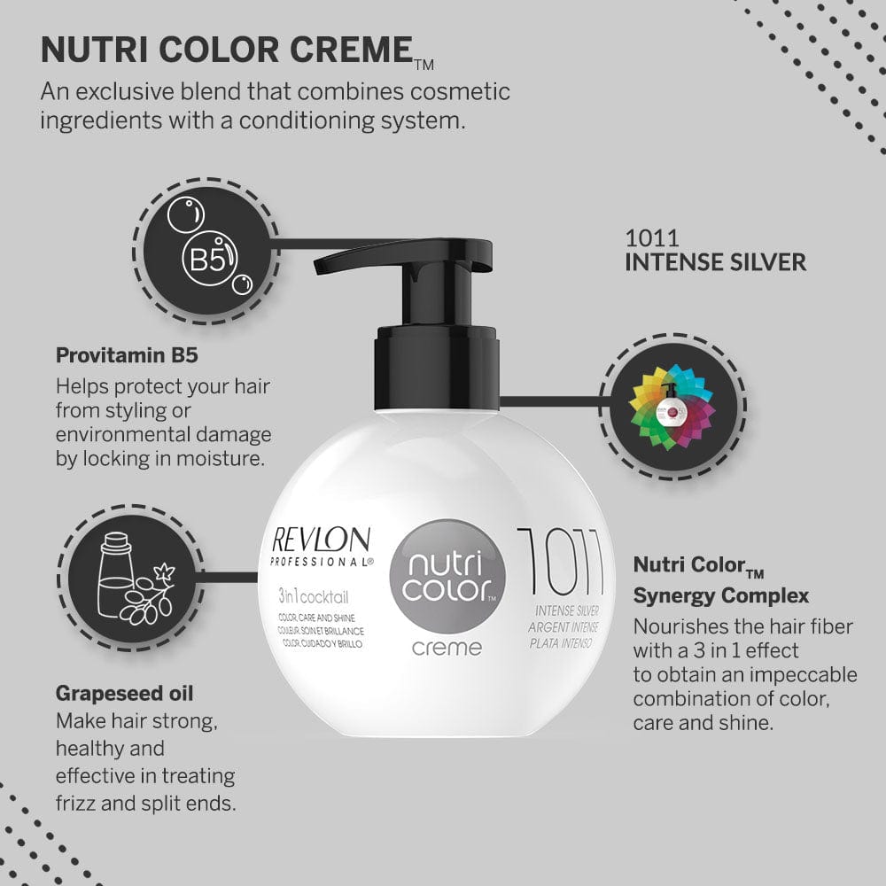 REVLON PROFESSIONAL - NUTRI COLOR_Nutri Color 3-in-1 Cocktail Creme 1011 Intense Silver_Cosmetic World