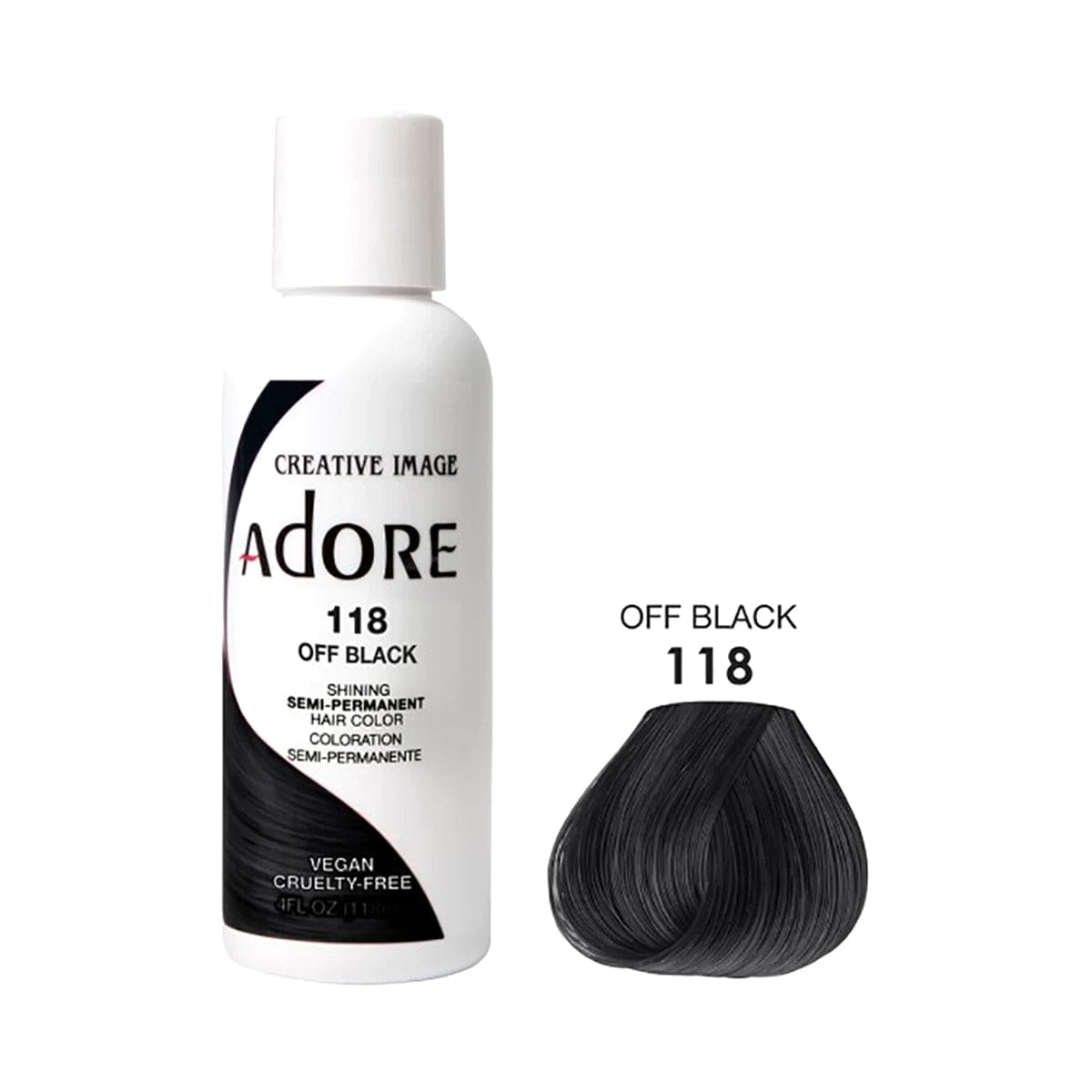 ADORE Off Black 118 semi-permanent hair color – Cosmetic World