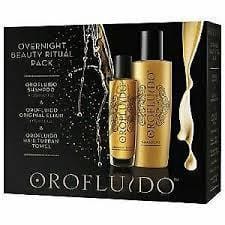 OROFLUIDO_Overnight Beauty Ritual Pack Shampoo 6.7oz, Original Elixir 1.6oz, Turban Towel_Cosmetic World