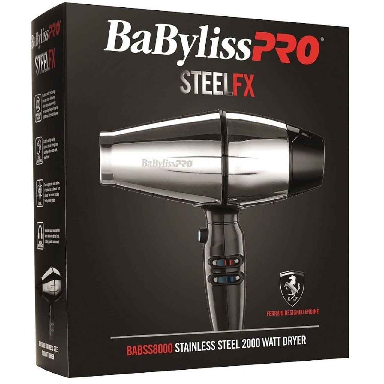 BABYLISS PRO_Steel FX Stainless Steel 2000-Watt Hair Dryer_Cosmetic World