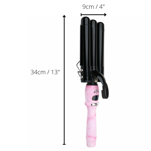 ARIA BEAUTY_The Waver Triple Barrel Curling Iron - Pink Marble_Cosmetic World