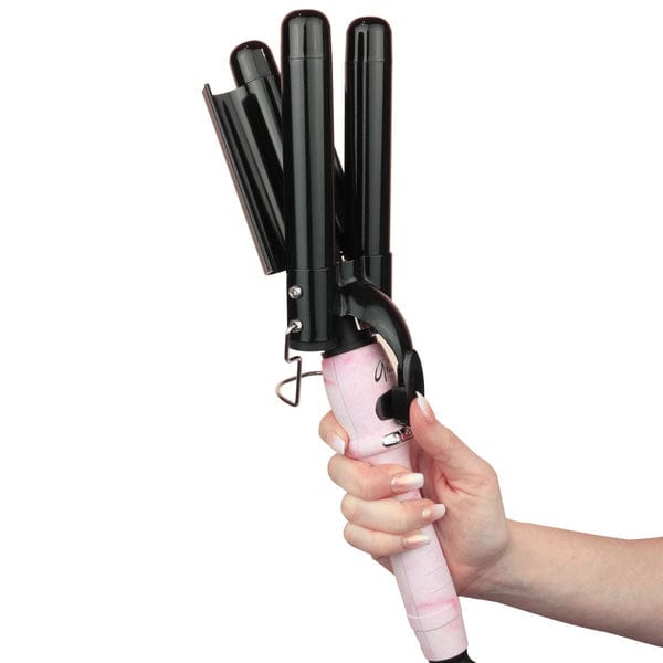 ARIA BEAUTY_The Waver Triple Barrel Curling Iron - Pink Marble_Cosmetic World